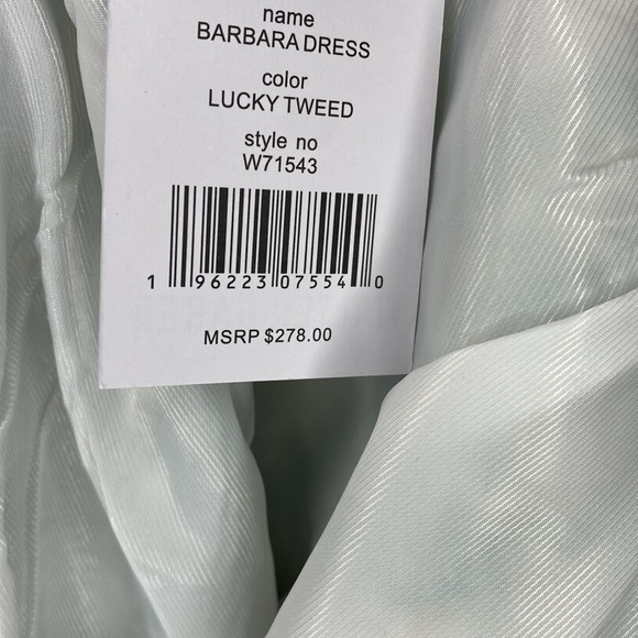 NWT Walter Baker Green White Tweed Barbara Dress Size 10 - Picture 12 of 16